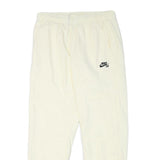 NIKE Mens Joggers Cream L W30 L28 Slim Tapered Fit SB Logo Elastic Waist