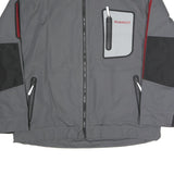 Mens Grey & Burgundy Plain Polyester Blend Zip Jacket XL Lightweight Water