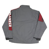Mens Grey & Burgundy Plain Polyester Blend Zip Jacket XL Lightweight Water