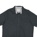 WRANGLER Mens Black Short Sleeve Cotton Blend Shirt XL Casual Button Pocket
