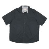 WRANGLER Mens Black Short Sleeve Cotton Blend Shirt XL Casual Button Pocket