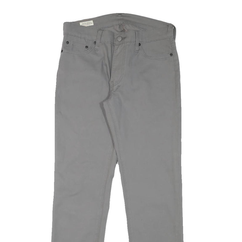LEVI'S Mens Grey Slim Zip Cotton Blend Trousers W30 L30 Stylish Casual Classic