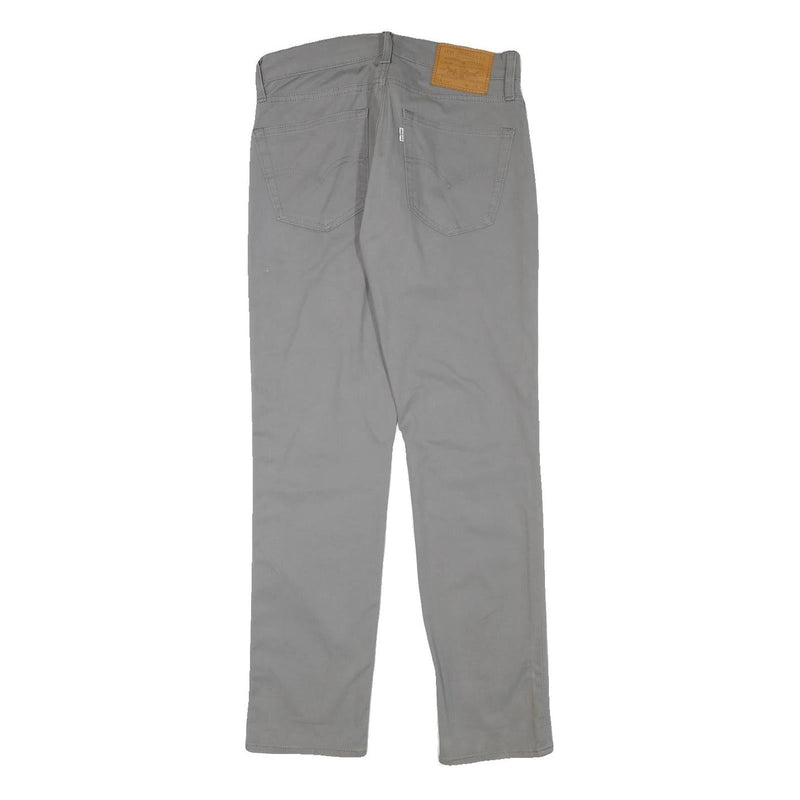LEVI'S Mens Grey Slim Zip Cotton Blend Trousers W30 L30 Stylish Casual Classic