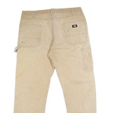 DICKIES Mens Regular Fit Beige Denim Jeans W38 L32 Workwear Utility Paint