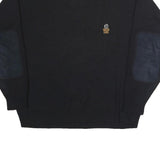 WHITE SAILS Mens Black Cotton Plain Crew Neck Sweater Jumper XL Casual Comfort