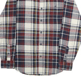 WEATHERPROOF Mens Red Navy & White Checked Shirt M Cotton Blend Casual Long