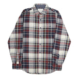WEATHERPROOF Mens Red Navy & White Checked Shirt M Cotton Blend Casual Long