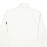 FILA Mens White Cotton Blend Jacket L Zip Plain Casual Sportswear