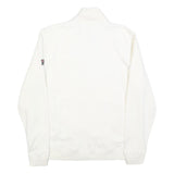 FILA Mens White Cotton Blend Jacket L Zip Plain Casual Sportswear