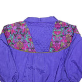 SEQUENCE Womens Purple & Multi Jacket S Polyester Zip Vintage Patterned Light