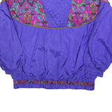 SEQUENCE Womens Purple & Multi Jacket S Polyester Zip Vintage Patterned Light