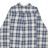 EDDIE BAUER Mens Blue & White Check Shirt L Classic Cotton Button Shirt