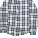 EDDIE BAUER Mens Blue & White Check Shirt L Classic Cotton Button Shirt