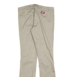 DICKIES Womens Cotton Blend Beige Slim Straight Trousers W32 L32 Workwear Zip