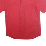 JOHN ASHFORD ESSENTIALS Mens Red Cotton Shirt M Button-Down Casual Classic Fit