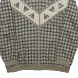 RAFAEL Womens Grey & Cream Checked Zip Jacket XL Acrylic Blend Patterned Casual