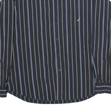 NAUTICA Mens Black & Blue Striped Cotton Shirt XL Classic Fit Button Down