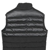PHILIPP PLEIN Mens Black Leather & Cotton Quilted Gilet M Jacket Zip Sleeveless