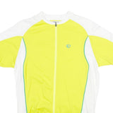 PEARL IZUMI Mens Yellow & White Cycling Jersey L Short Sleeve Crew Neck Zip