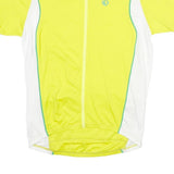 PEARL IZUMI Mens Yellow & White Cycling Jersey L Short Sleeve Crew Neck Zip