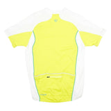 PEARL IZUMI Mens Yellow & White Cycling Jersey L Short Sleeve Crew Neck Zip