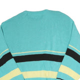 Womens Blue & Cream Cartoon Pattern Cotton Blend Patterned Crew Neck Basic Knit