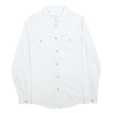 CLOCKHOUSE Womens White Shirt S Cotton Blend Button Long Sleeve Casual