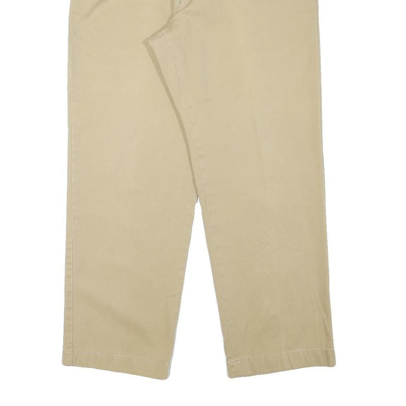 NAUTICA Mens Cotton Blend Beige Regular Fit Straight Leg Trousers W34 L28 Casual