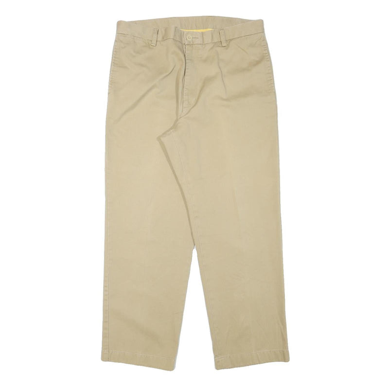 NAUTICA Mens Cotton Blend Beige Regular Fit Straight Leg Trousers W34 L28 Casual
