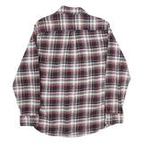 JACHS Mens Red & Grey Plaid Cotton Shirt M Button-Up Casual Long Sleeve