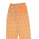 THINK PINK Womens Cotton Blend Orange Checked Relaxed Drawstring Trousers W22