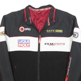 FLM Mens Black White Red Racing Polyester Blend Zip Jacket Sports M