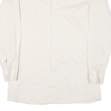 CLUB Mens Cream & Brown Check Button-Down Shirt M Lightweight Smart Casual