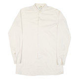 CLUB Mens Cream & Brown Check Button-Down Shirt M Lightweight Smart Casual