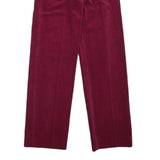 RO-COUPE Womens Cotton Blend Burgundy Relaxed Straight Trousers W26 L30 Stylish