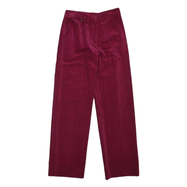 RO-COUPE Womens Cotton Blend Burgundy Relaxed Straight Trousers W26 L30 Stylish