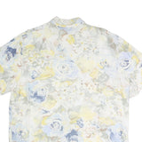 BIAGGINI Womens Cream Blue Yellow Floral Shirt Short Sleeve Collared XL Cotton