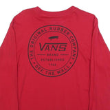 VANS Mens Red Graphic Long Sleeve Crew Neck T-Shirt S Cotton Blend