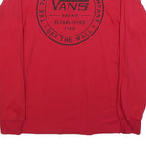 VANS Mens Red Graphic Long Sleeve Crew Neck T-Shirt S Cotton Blend