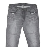 LEVI'S 514 Classic Mens Jeans Grey Regular Straight Denim Medium W34 L23 Zip