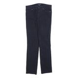 TOMMY HILFIGER Womens Slim Navy Blue Cotton Blend Zip Trousers W30 L30