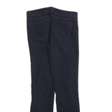 TOMMY HILFIGER Womens Slim Navy Blue Cotton Blend Zip Trousers W30 L30