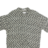 PIERRE CARDIN Mens Black & Beige Rayon Printed Shirt L Relaxed Fit