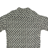 PIERRE CARDIN Mens Black & Beige Rayon Printed Shirt L Relaxed Fit