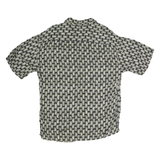 PIERRE CARDIN Mens Black & Beige Rayon Printed Shirt L Relaxed Fit