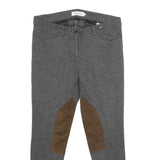 HENRY COTTONS Womens Viscose Blend Grey Regular W32 L28 Trousers Zip Closure