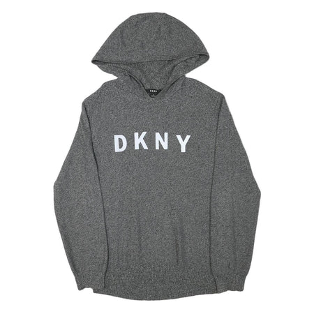 DKNY Mens Grey Pullover Relaxed Fit Cotton Blend Jumper High Neck Basic Knit M