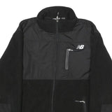 NEW BALANCE Mens Black Jacket S Polyester Zip Plain Sports Casual