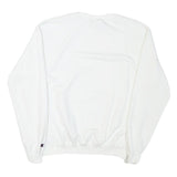 CHAMPION Mens White Cotton Blend Crew Neck M Plain Pullover Sweatshirt