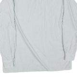 Womens White & Grey Stripe Long Sleeve Shirt L Polyester Blend Relaxed Fit